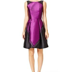 Theia Women's Violet‎ Femme Gown Dress Purple Black Formal Cocktail Size 6